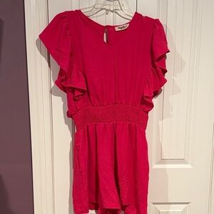 Elegant Pink Ruffled Jumpsuit